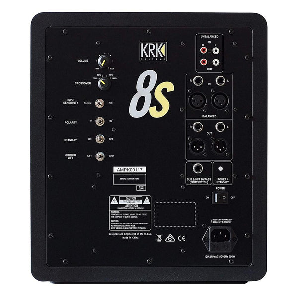 KRK 8S2 V2 8" 100 Watt Powered Studio Monitor Subwoofer