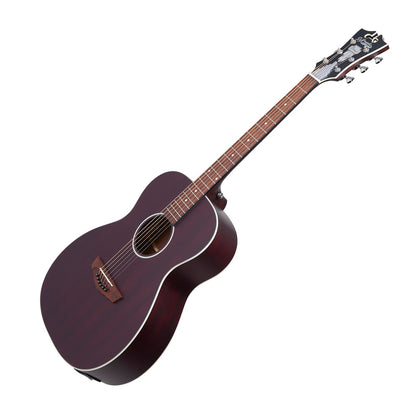 D'Angelico DAPLSOMSTWCP Premier Tammany LS Acoustic-Electric Guitar, Trans Wine (Gear Hero Exclusive)