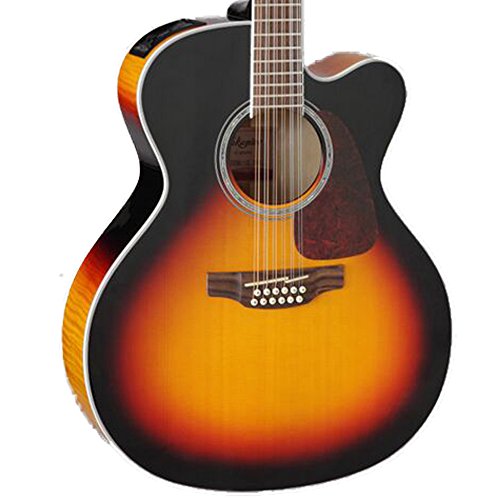 Takamine GJ72CE-12 BSB Jumbo Cutaway 12-String Acoustic/ Electric Guitar Black Sunburst