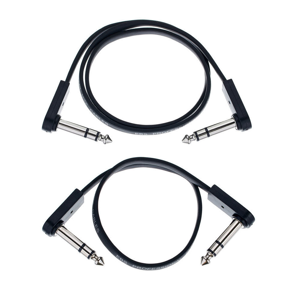EBS Deluxe Flat TRS Stereo Patch Cables Set of Two, PCF-DLS58 23 inch (58cm) AND PCF-DLS28 11 inch (28cm)