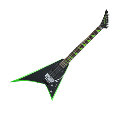 Jackson RRX24 X Series Rhoads Electric Guitar, Black w/ Neon Green Bevels