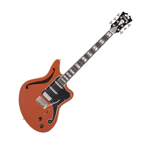 D'Angelico DADBEDSHRUSSNTR Deluxe Bedford Limited Edition Semi-Hollow Body Electric Guitar, Rust