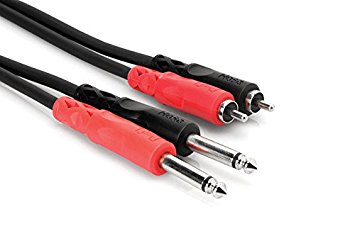 Hosa CPR-202 Dual 1/4 inch TS to Dual RCA Stereo Interconnect Cable, 6.6 feet