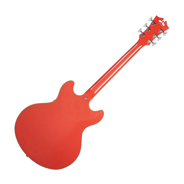 D'Angelico Premier DC Semi-Hollow-Body Electric Guitar, Fiesta Red