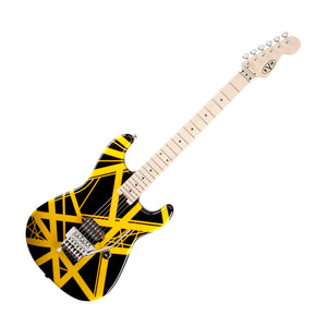 EVH Striped Series Electric Guitar, Black w/ Yellow Stripes