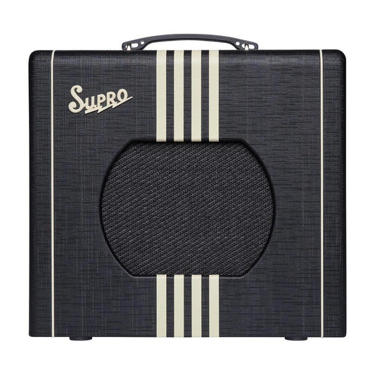 Supro 1820RBC Delta King 10 5-Watt 1 X 10" Guitar Combo, Black w/Cream Stripes