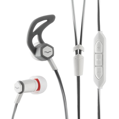 V-MODA FORZA IN-EAR HYBRID SPORT HEADPHONES WITH 3-BUTTON REMOTE & MICROPHONE - APPLE DEVICES, WHITE