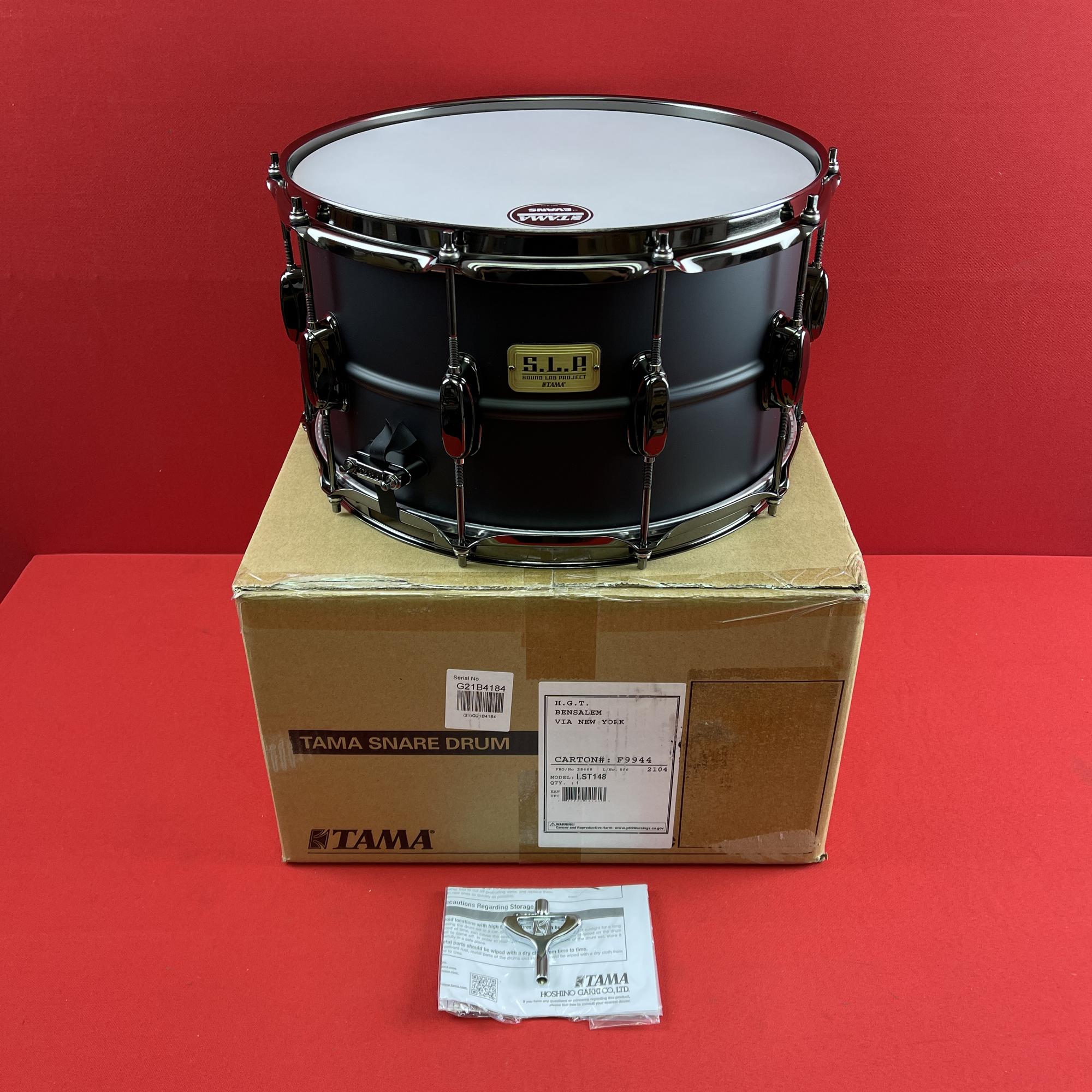 USED] Tama LST148 S.L.P. Big Black Steel Snare Drum 14 x 8