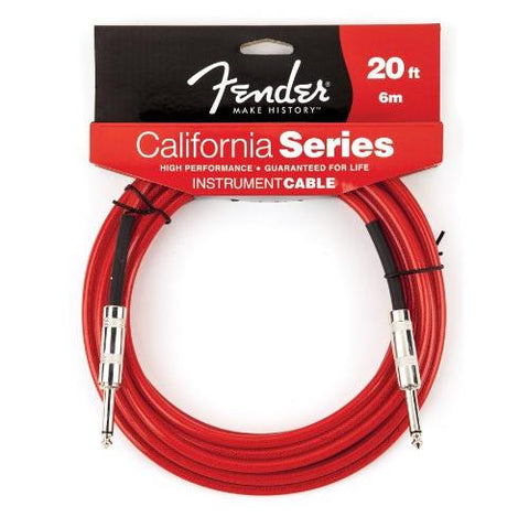Fender 20 Feet California Instrument Cable - Candy Apple Red