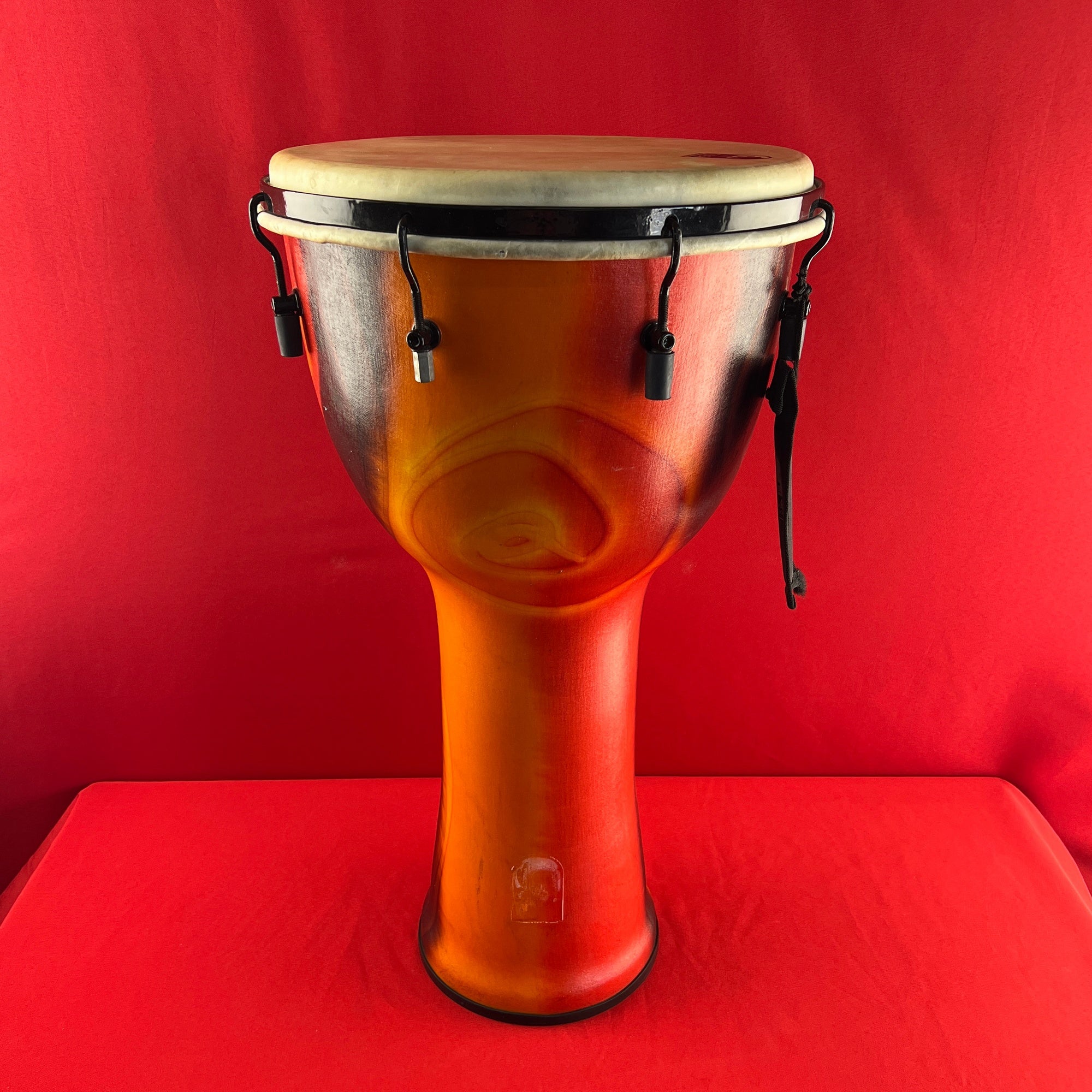 [USED] Toca SFDMX-14FB Mechanically Tuned 14-Inch Djembe w/Bag, Bali Red (See Description)