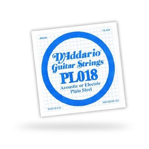 D'Addario PL018 Plain Steel Guitar Single String, .018