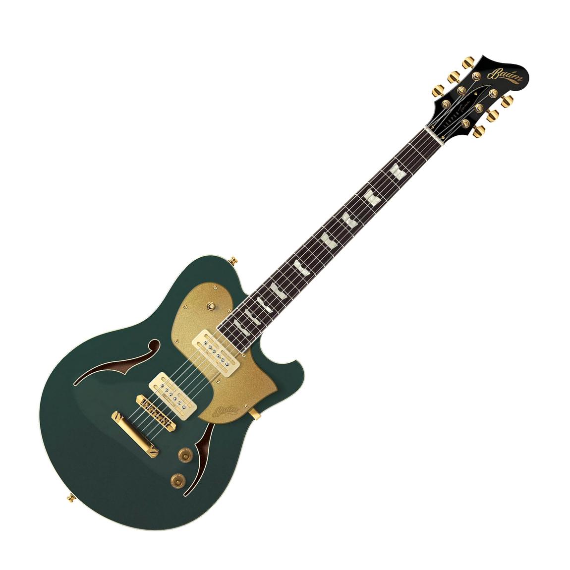 Baum Guitars Leaper Tone Limited Series Electric Guitar w/Hardshell Case, Deep Forest Green