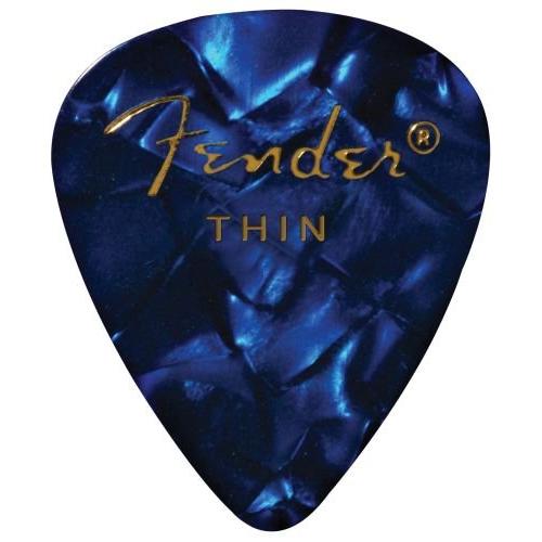 Fender 351 Premium Guitar Picks, 12 Pack, Blue Moto, Thin