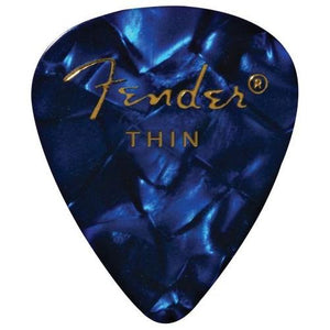 Fender 351 Premium Guitar Picks, 12 Pack, Blue Moto, Thin