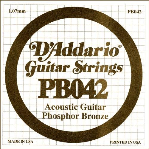 D'Addario PB042 Phosphor Bronze Wound Acoustic Guitar Single String, .042