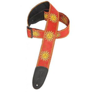 Levy's Polyester/Vinyl Guitar Strap, Sun Yellow/Red