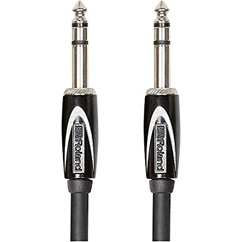 Roland RCC-3-TRTR Black Series 1/4 Inch TRS Interconnect Cable, 3 ft