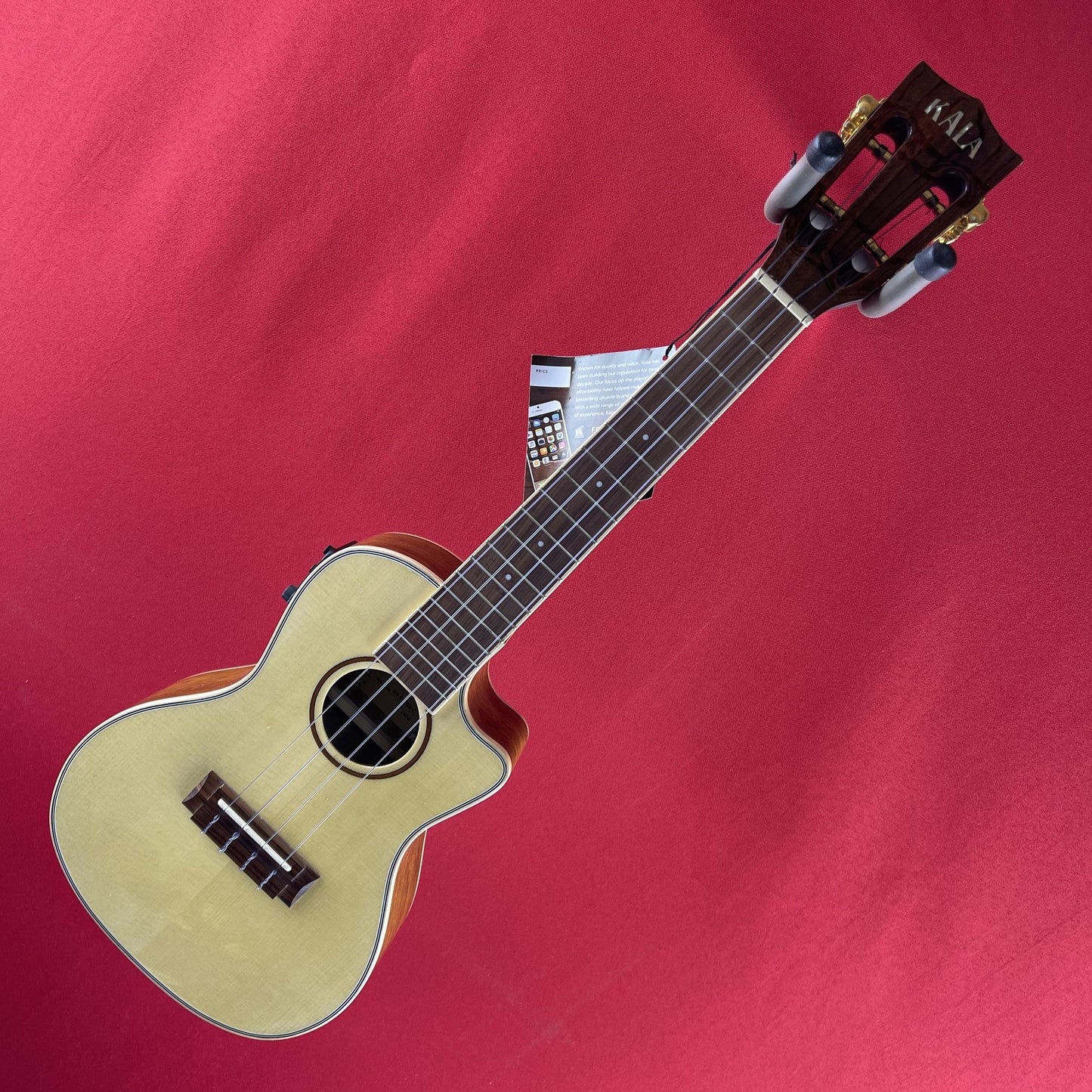 [USED] Kala KA-SKCGE-C Hawaiian Koa Spruce Top Concert Ukulele Cutaway w/ EQ, Natural Gloss (See Description)