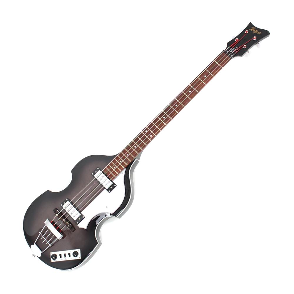 Hofner Ignition Violin Bass Guitar, Transparent Black