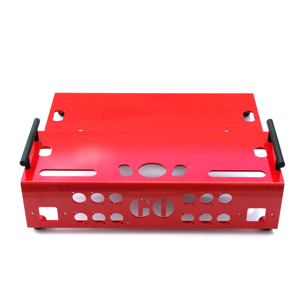 GO Pedalboards 2T18ATA 2-Tier 18-inch Aluminum Pedalboard w/ATA Flight Case, Red