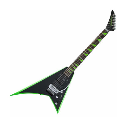 Jackson RR24 X Series Rhoads, Black with Neon Green Bevels