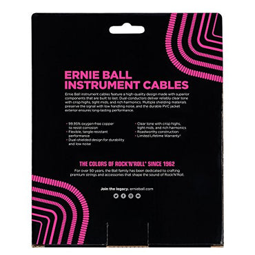 Ernie Ball 30' Coiled Straight/Straight Instrument Cable - Black