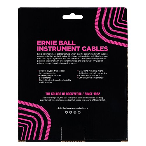 Ernie Ball 30' Coiled Straight/Straight Instrument Cable - Black