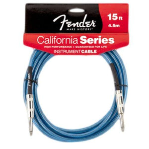 Fender 15 Feet California Instrument Cable - Lake Placid Blue