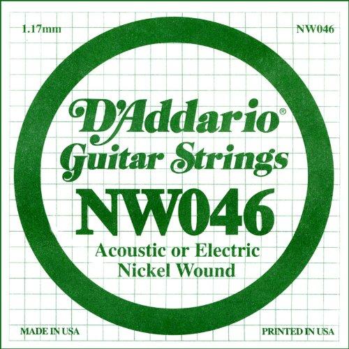 D'Addario NW046 Nickel Wound Electric Guitar Single String, .046