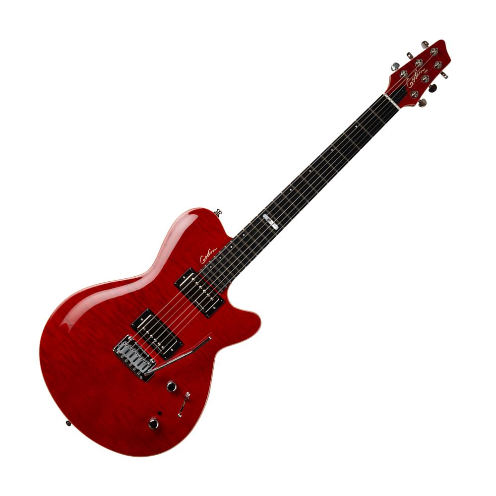 Godin DS-1 Daryl Stuermer Signature Electric Guitar, Trans Red Flame High Gloss