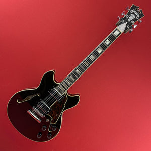 [USED] D'Angelico Premier Mini DC Semi Hollow Electric Guitar, Black Flake