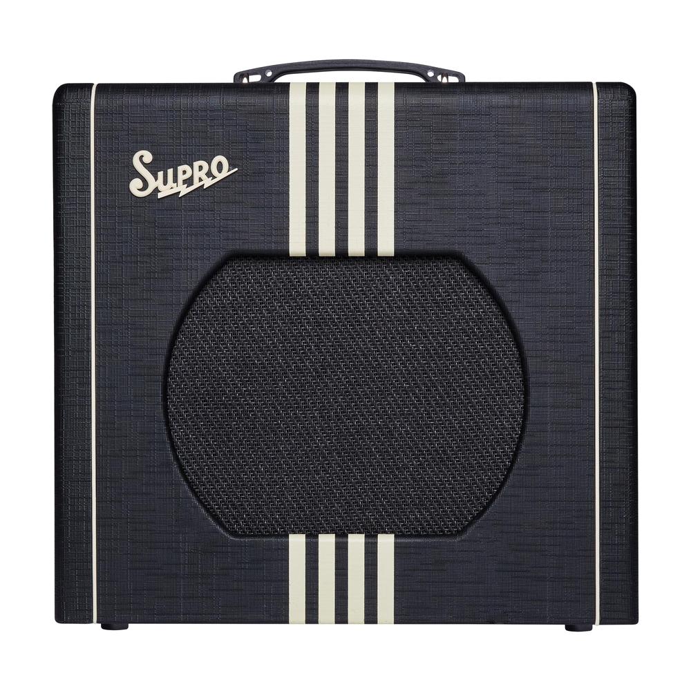 Supro 1822RBC Delta King 12 15-Watt 1 X 12" Guitar Combo, Black w/Cream Stripes