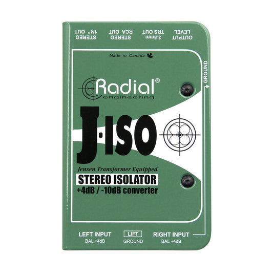 Radial J-ISO Jensen Transformer Equipped Stereo Isolator +4dB to -10dB Converter