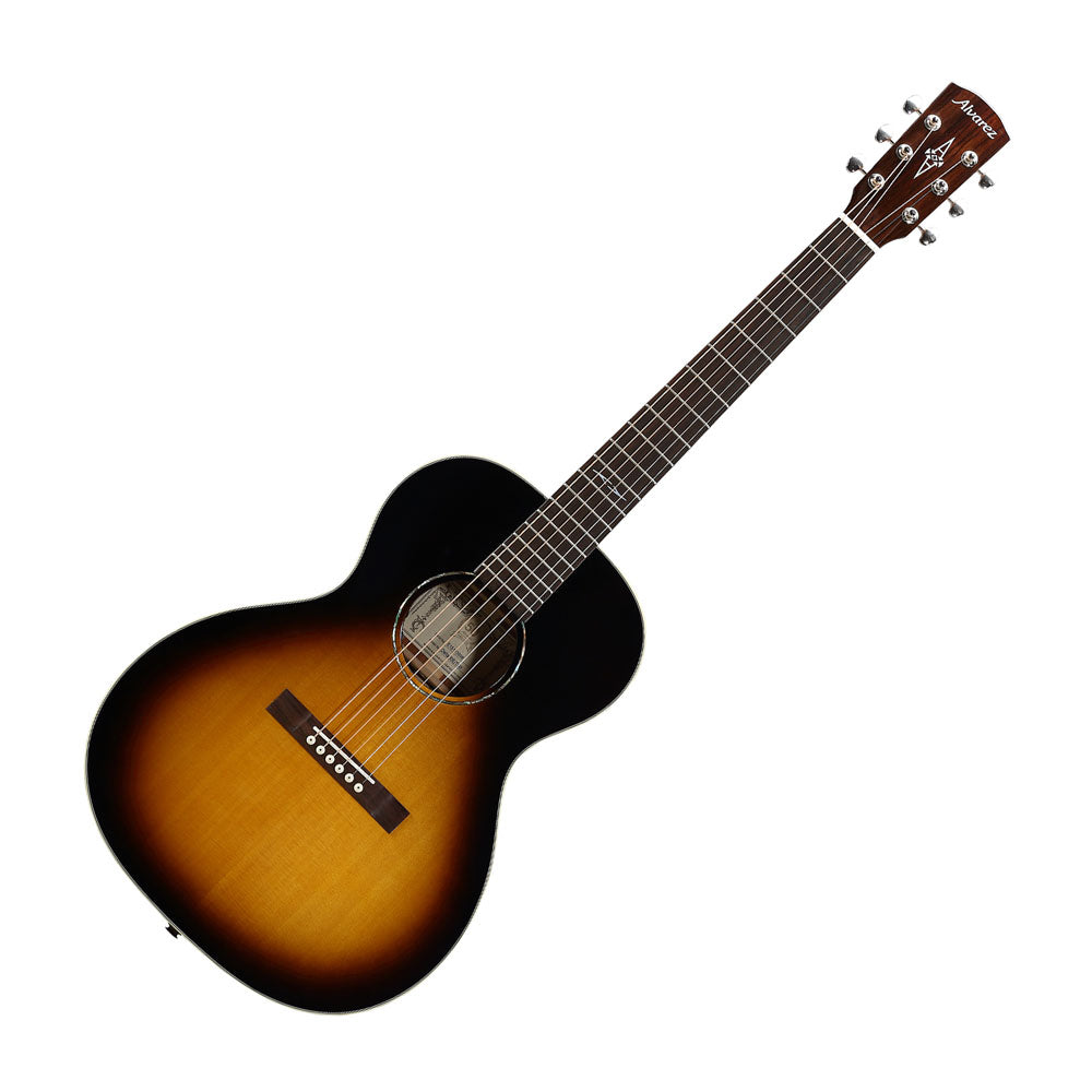 Alvarez DELTA00ETSB Artist Blues Series Acoustic-Electric Guitar, High Gloss Vintage Burst Finish