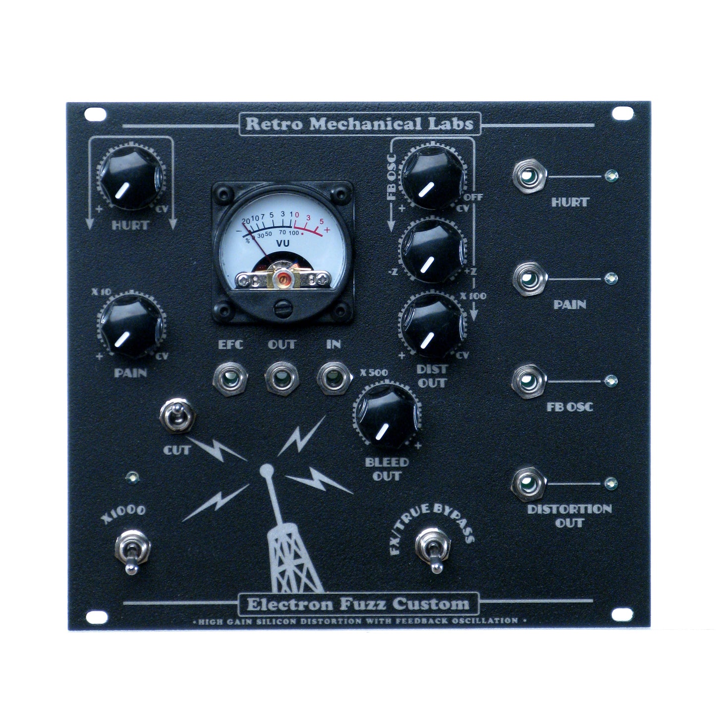 Retro Mechanical Labs Electron Fuzz Custom Eurorack, Fallout Black