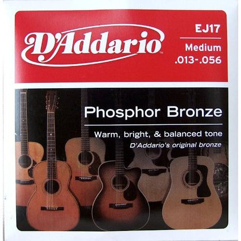 D'Addario EJ17 Phosphor Bronze Acoustic Guitar Strings, Medium .013-.056