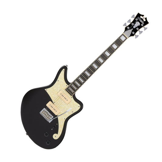 D'Angelico DAPBEDBLFCTR Premier Premier Bedford Series Electric Guitar, Black Flake