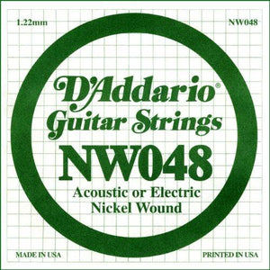 D'Addario NW048 Nickel Wound Electric Guitar Single String, .048