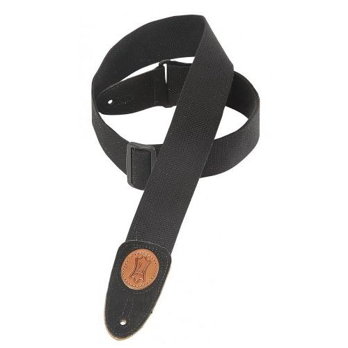 Levy's 2" Signature Series Cotton Guitar Strap, Black