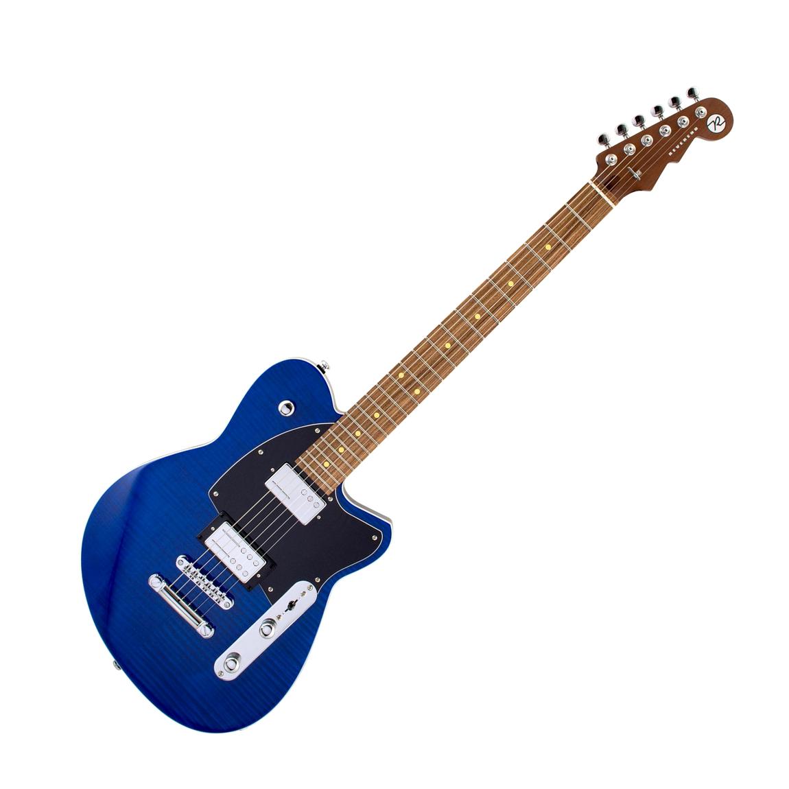 Reverend Charger RA Transparent Blue Flame Maple, Dark Roasted Maple