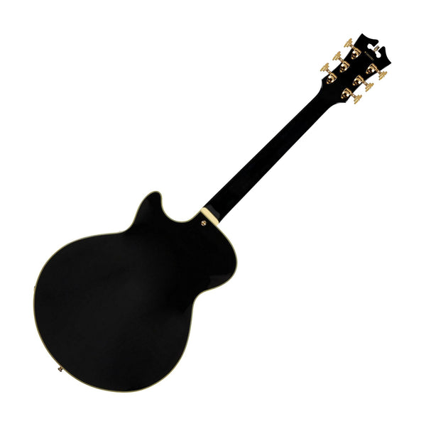 D'Angelico DAESSSBKGT Excel SS Semi Hollow Electric Guitar, Solid Black