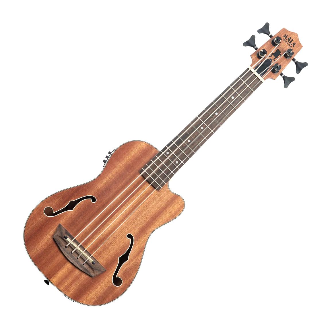 Kala UBASS-JYMN-FS Journeyman Acoustic-Electric Uke-Bass With F-Holes, Natural Satin