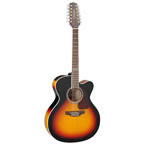 Takamine GJ72CE-12 BSB Jumbo Cutaway 12-String Acoustic/ Electric Guitar Black Sunburst
