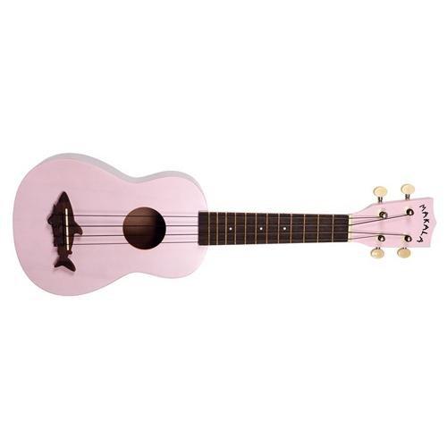 Makala MK-SS-PNK Shark Bridge Soprano Ukulele with Vintage Satin Finish - Shell Pink