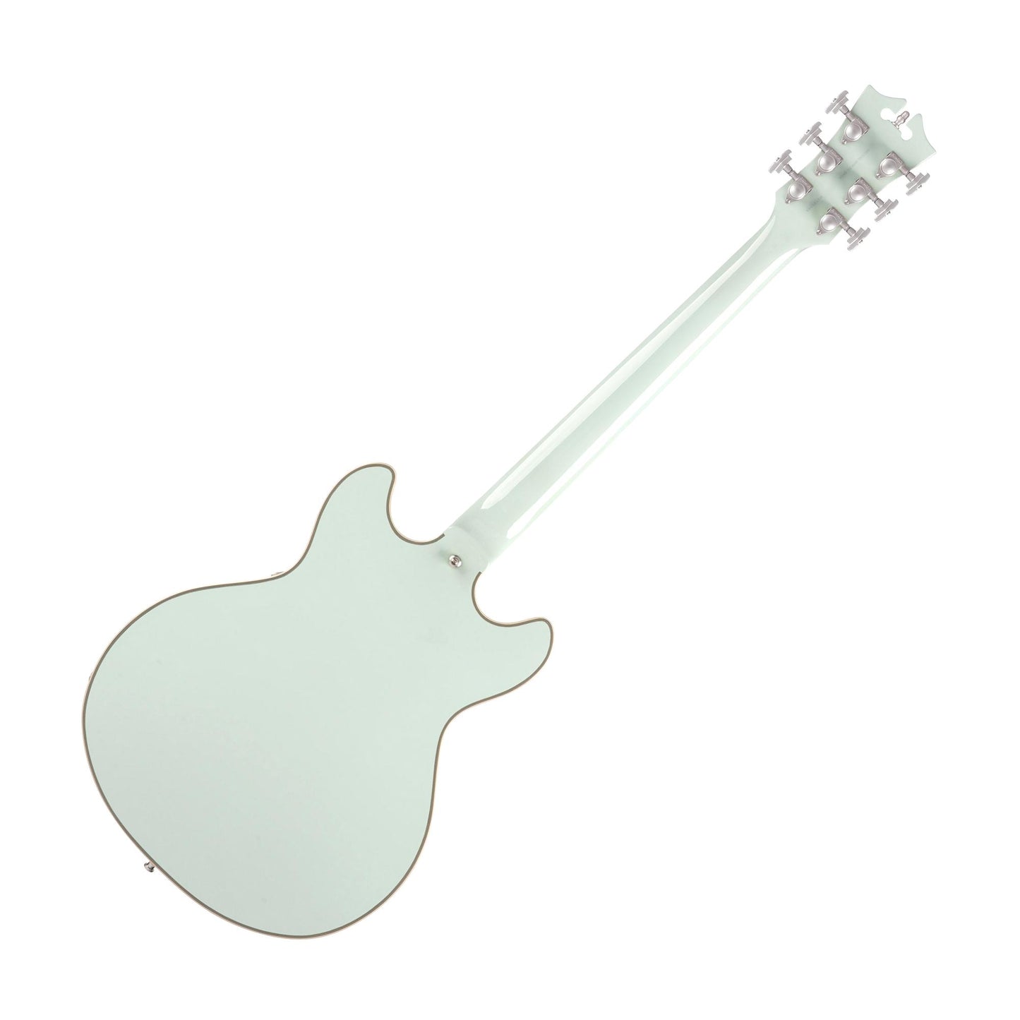 D'Angelico DADMINIDCSAGESNS Deluxe Mini DC Limited Edition Semi-Hollowbody Electric Guitar, Sage