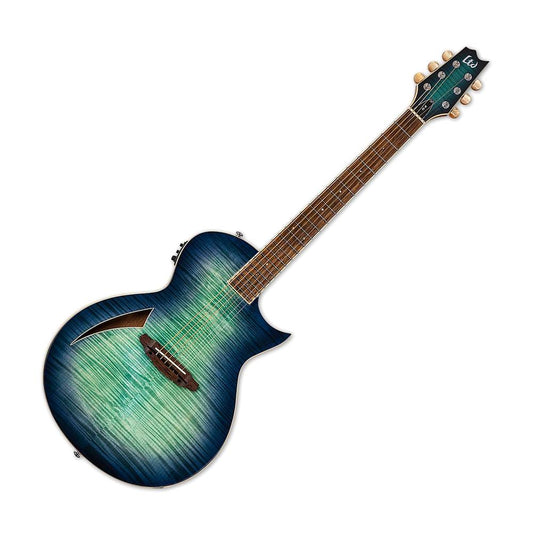 ESP LTD TL-6 Thinline Acoustic Electric Guitar, Aqua Marine Burst