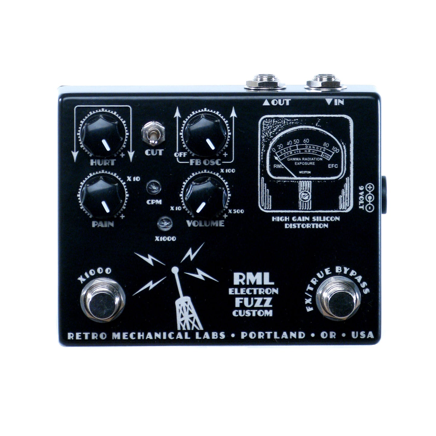 Retro Mechanical Labs Electron Fuzz Custom Mini, Fallout Black