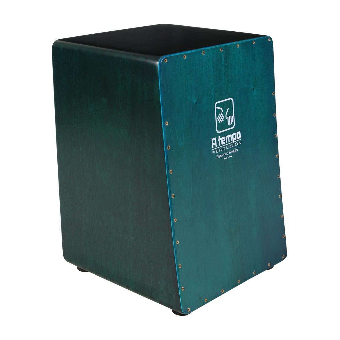 A Tempo Percussion CJ-ANGLE-01 Flamenco Angled Cajon, Turquoise