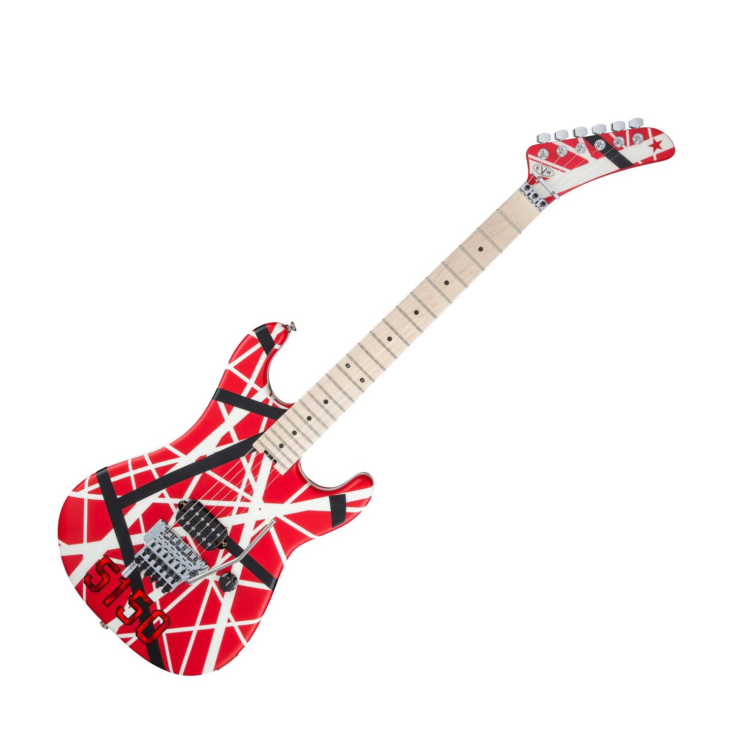 EVH 5150 Striped Series Electric Guitar,  Red, Black and White