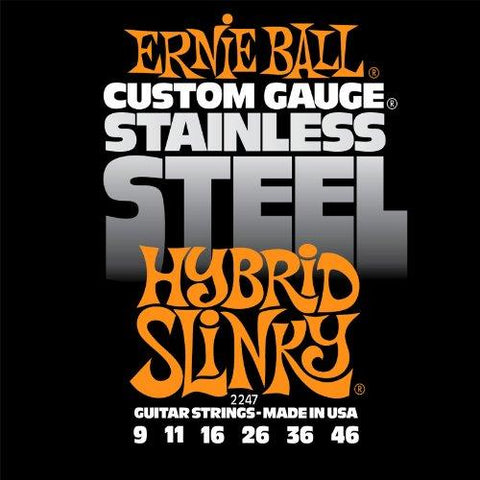 Ernie Ball 2247 Stainless Steel Hybrid Slinky Set, .009 - .046